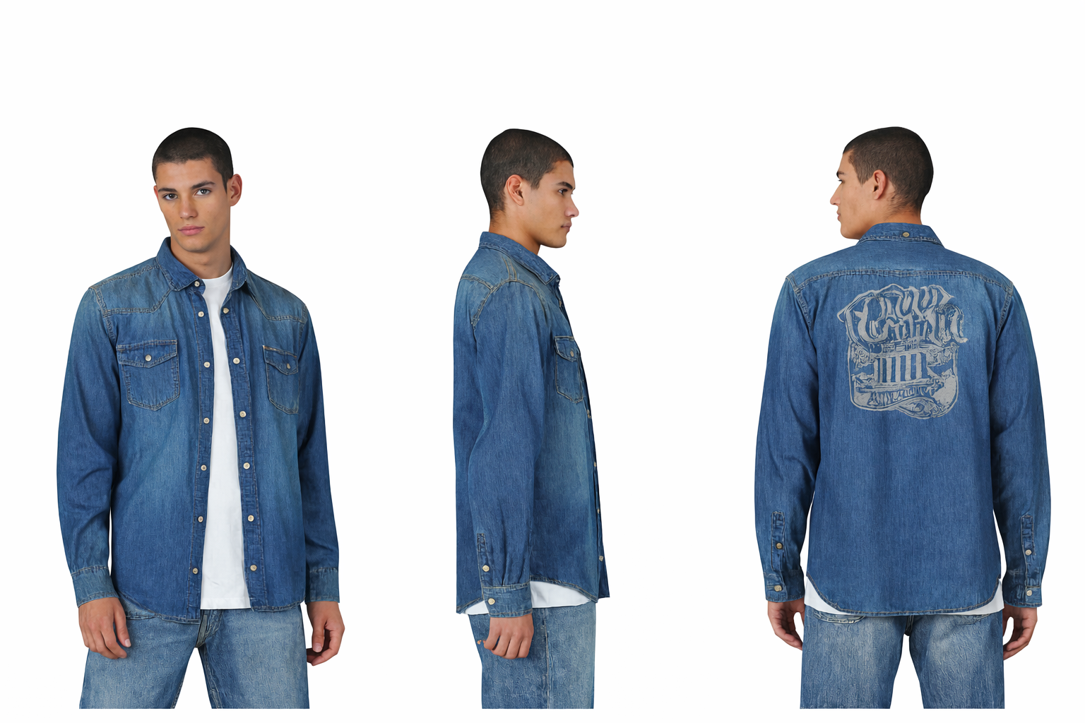 A02 - CAMICIA JEANS MANICA LUNGA - DONNA (taglia L)